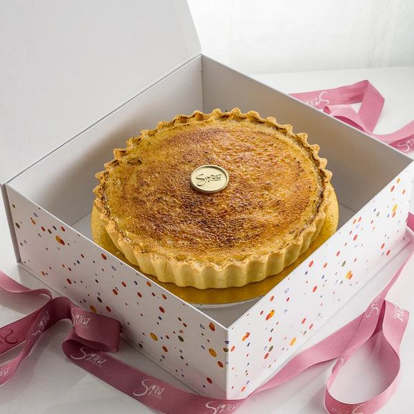 Torta Crème Brûlée com Framboesa