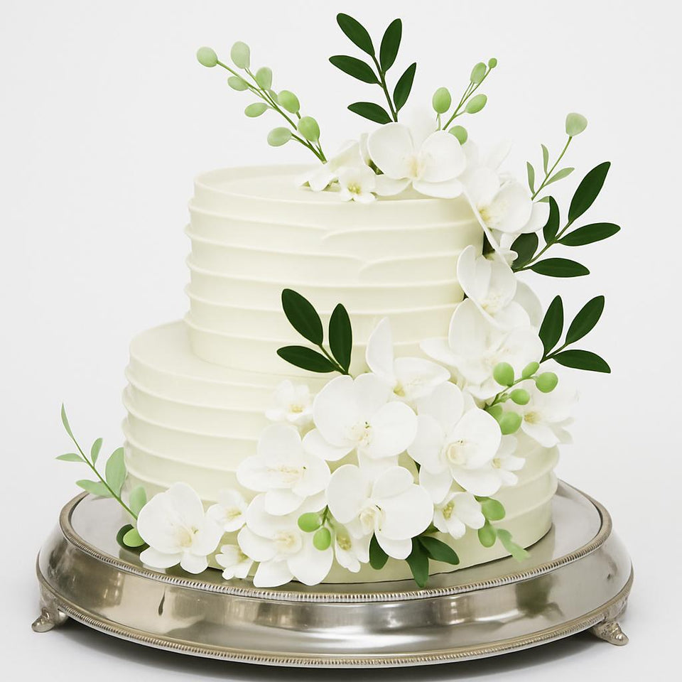 Bolo Ruffle Regular com Orquídeas